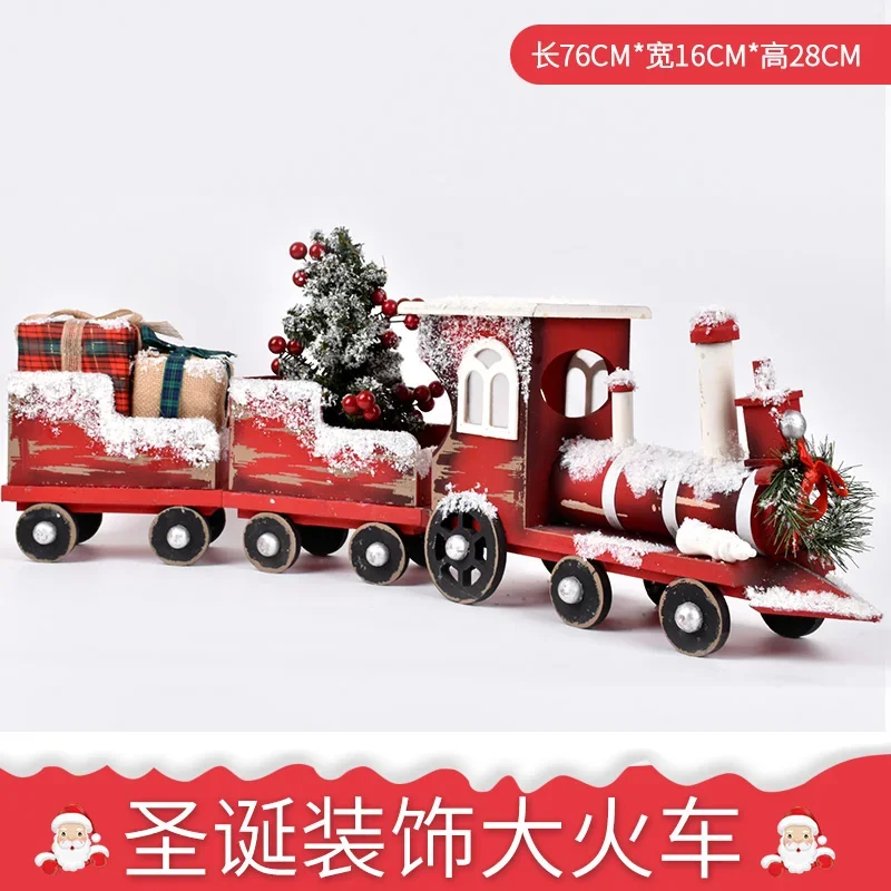 

Рождественские украшения, украшения для сцены, сделай сам, деревянная модель поезда ручной работы, украшение для торгового центра, магазина, оконные принадлежности