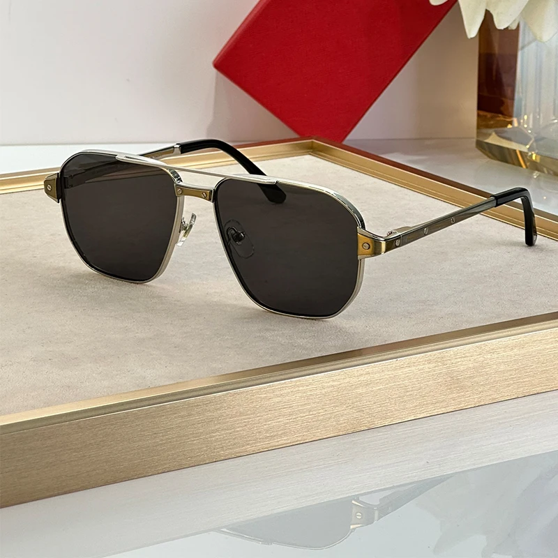 

Luxury Brand Sunglasses for Women Men Pilot Style Fashion Colorful Lenses Eyeglasses High-End Alloy Temples Trend Sun Glasses