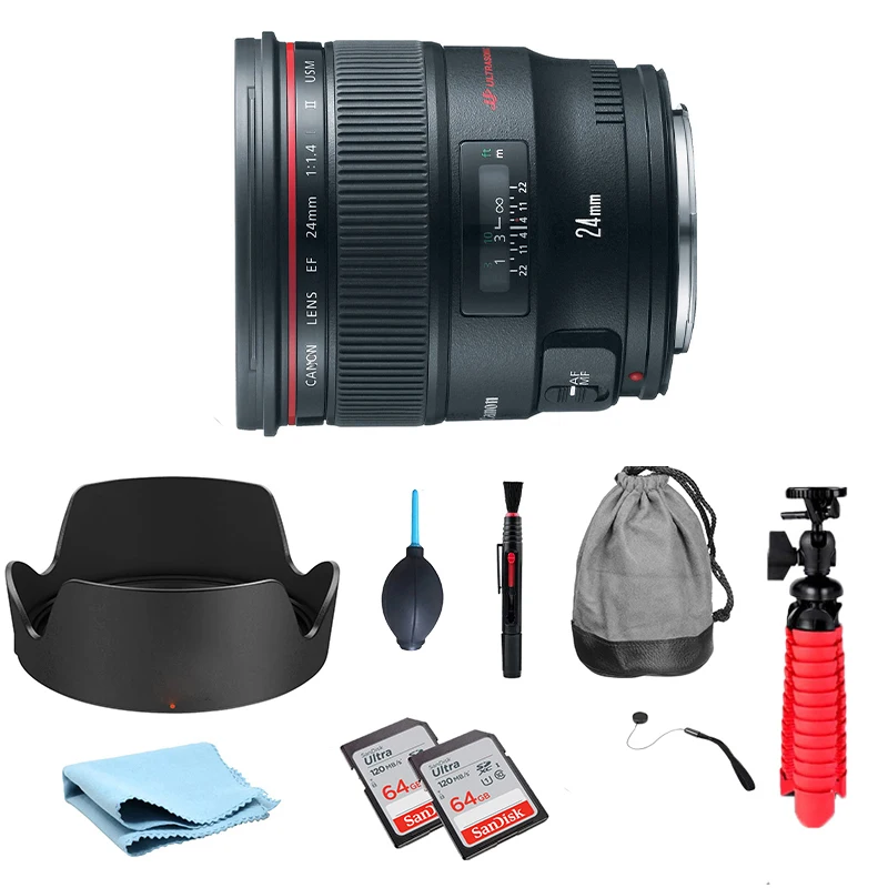 

Canon EF 24mm f/1.4L II USM Lens + Filter Kit + Cap Keeper + Cleaning Kit + More