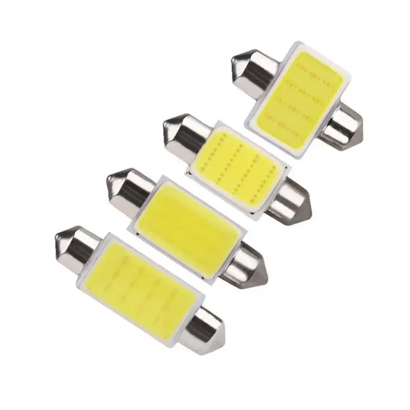 

10pcs C10W C5W LED COB Festoon 31mm 36mm 39mm 41/42mm 12V White Bulbs for Cars License Plate Interior Reading Light 6500K 12SMD