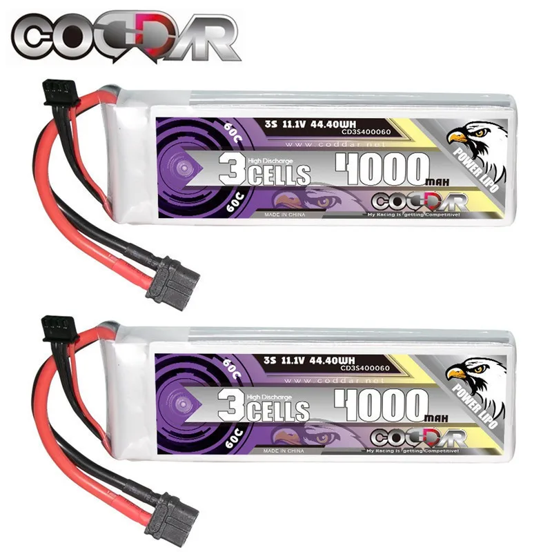 CODDAR 3S 11.1V 60C 4000mAh long battery life With EC5/XT60/T/TRX/XT90 Plug For lightweight FPV drone lithium battery LIHV
CODDAR 3S 11.1V 60C 4000mAh long battery life With EC5/XT60/T/TRX/XT90 Plug For lightweight FPV drone lithium battery LIHV