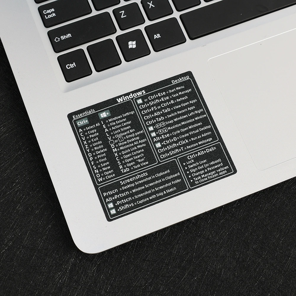 Generic Computer Reference Keyboard Shortcut Sticker Adhesive for PC