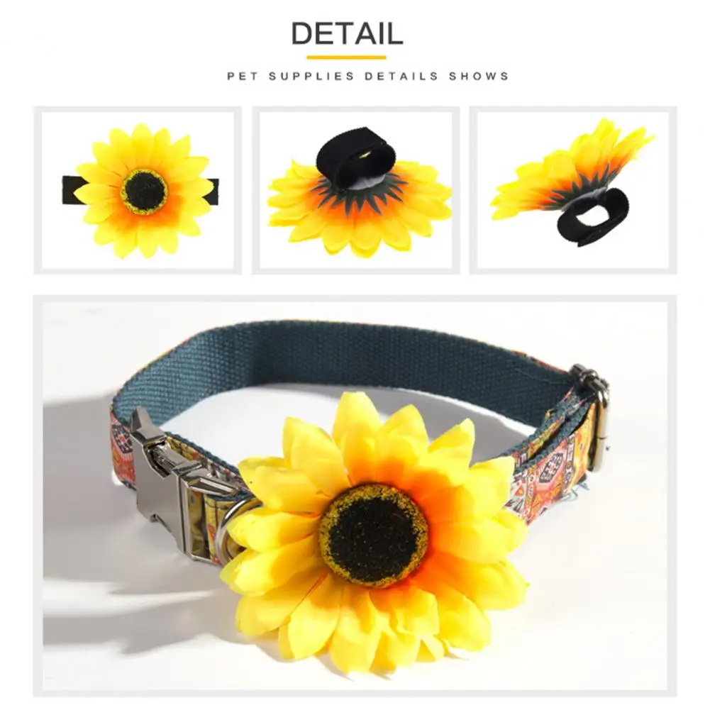 

Pet Collar Sunflower Design Sunflower Pet Collar Accessory Set for Outdoor Party Wedding Small Dog Cat Collar with for Pets