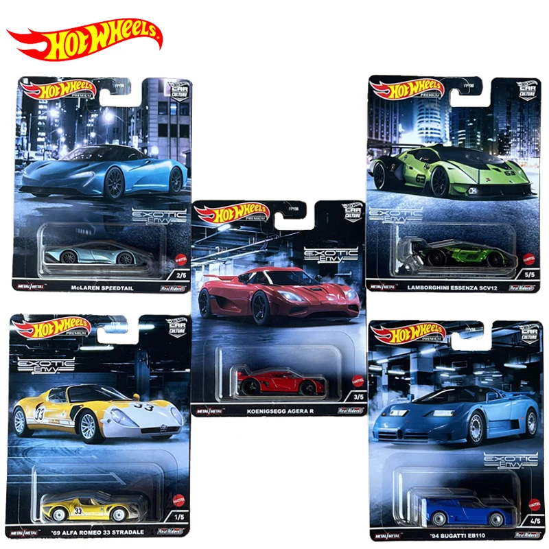 

Original Hot Wheels Premium Car Culture Exotic Envy Diecast 1:64 Voiture Alfa Romeo Bugatti Lamborghini Boys Toys for Children