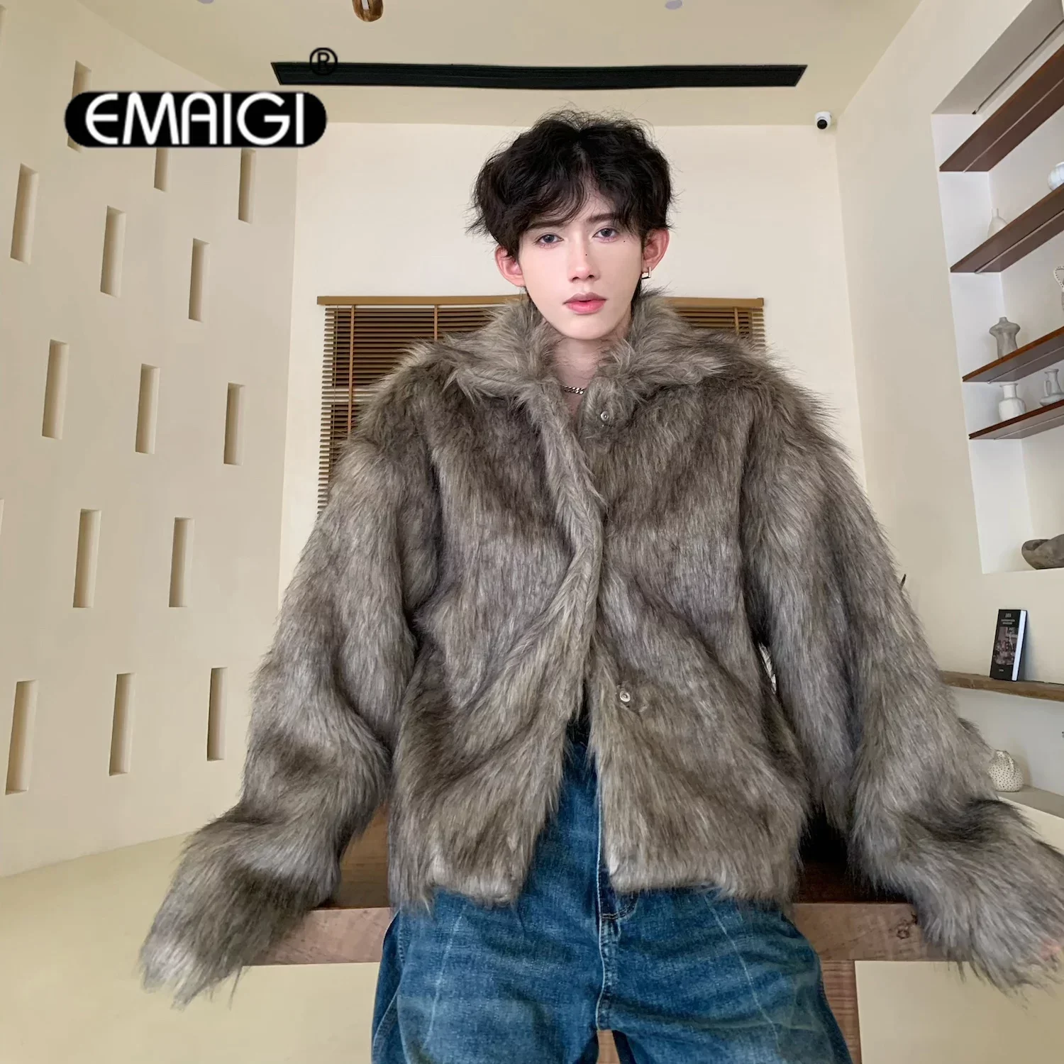 Winter Faux Fur Coat for Men Women Streetwear Vintage Loose Causal Fur Short Jacket Stage Singer Performance Clothes Costume
Winter Faux Fur Coat for Men Women Streetwear Vintage Loose Causal Fur Short Jacket Stage Singer Performance Clothes Costume