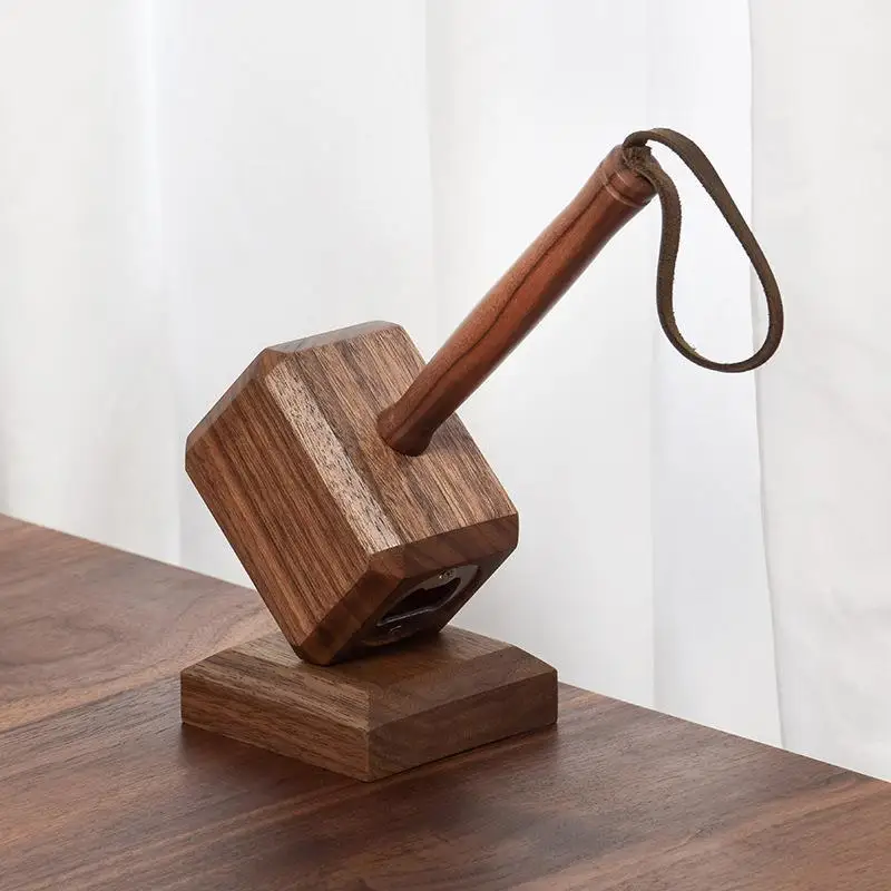 Thor's Hammer Shape Magnetic Beer Bottle Opener, Creative Wooden Opener with Base, Home Decor, Kitchen Bar Tools, New
Thor's Hammer Shape Magnetic Beer Bottle Opener, Creative Wooden Opener with Base, Home Decor, Kitchen Bar Tools, New