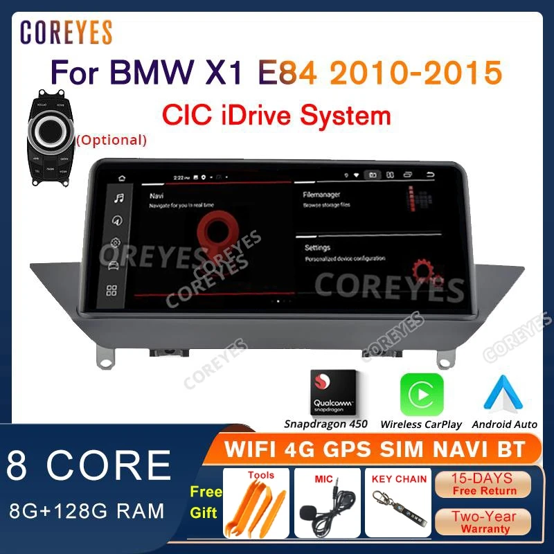 COREYES 10.25 Inch For BMW X1 E84 2010-2015 CIC Idrive System Car Radio Carplay Android Auto Stereo Snapdragon 450 Android 12
COREYES 10.25 Inch For BMW X1 E84 2010-2015 CIC Idrive System Car Radio Carplay Android Auto Stereo Snapdragon 450 Android 12