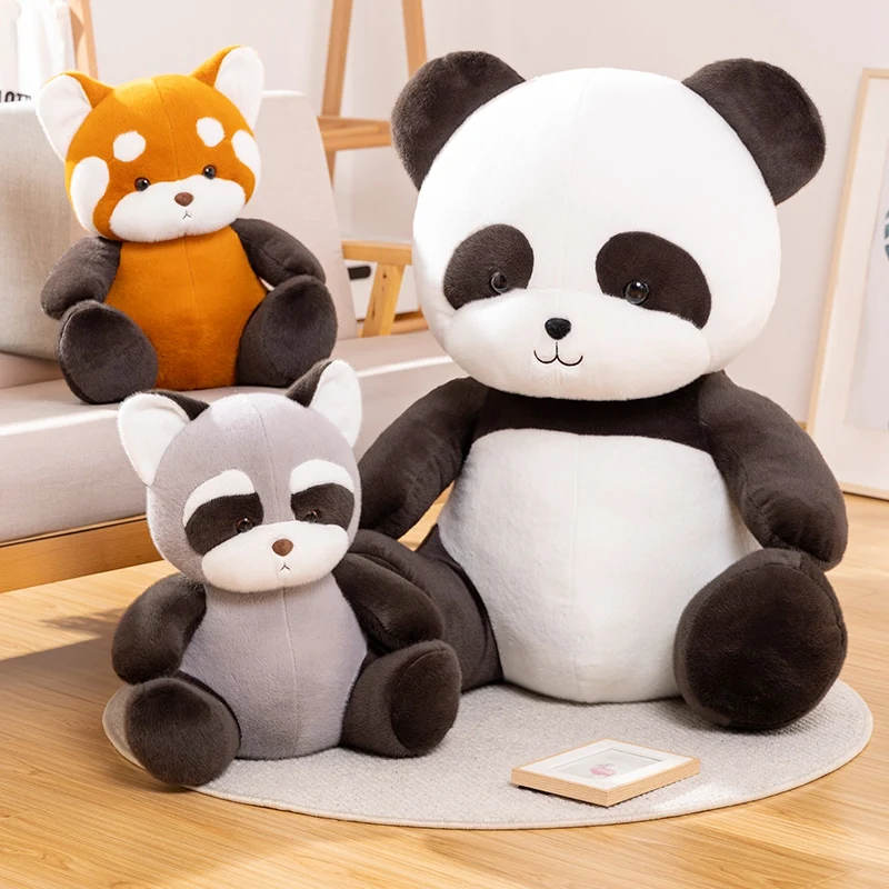 

Cute Sitting Panda Plush Toy Cartoon Stuffed Animal Lovely Bear Raccoon Baby Appease Doll Soft Pillow Kawaii Deco for Girls Gift