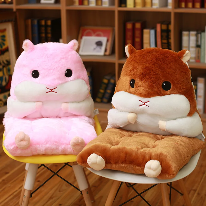 

Kawaii Hamster Plush Throw Pillow Cushion Multi-function Stuffed Animal Hamster Chair Cushion Hand Warmer