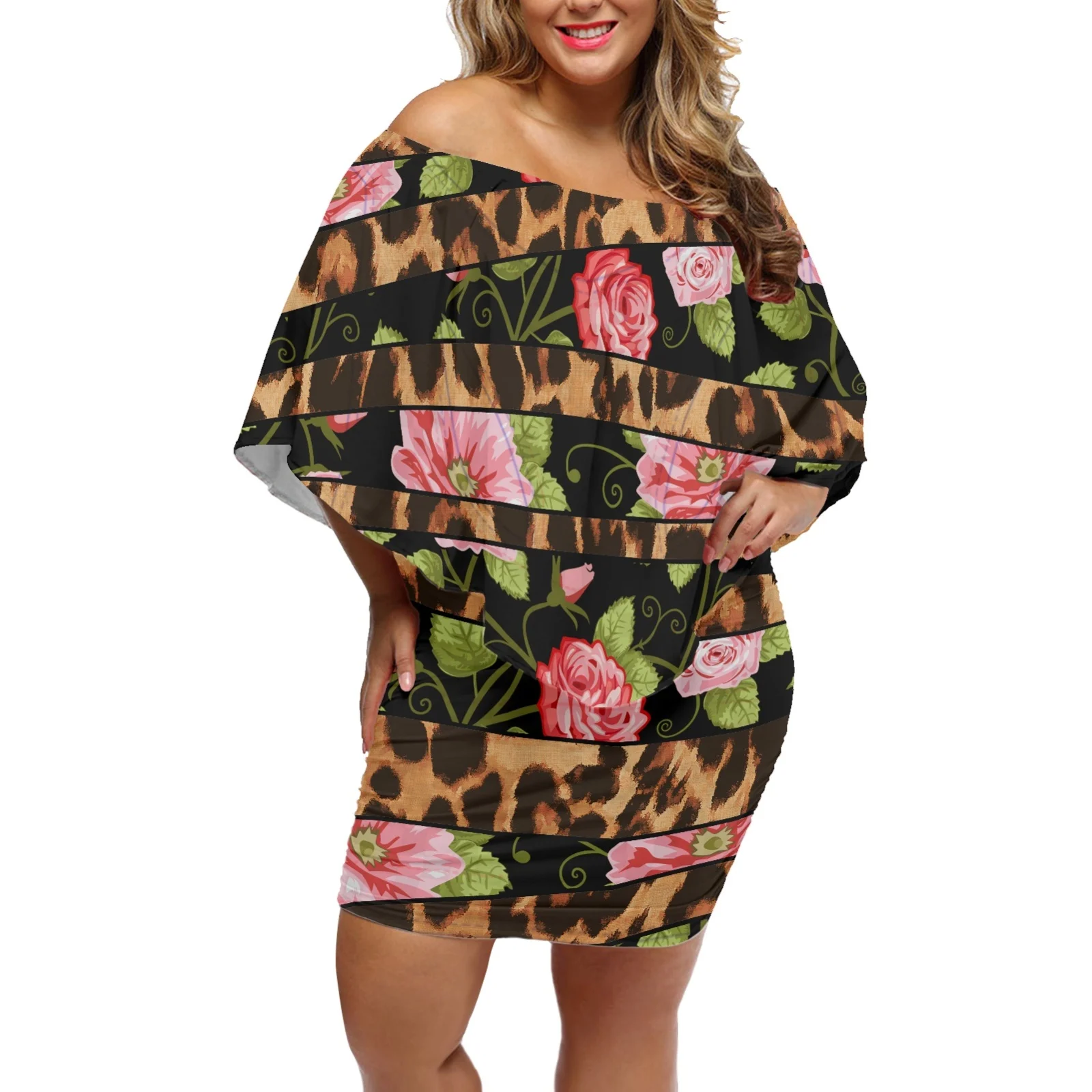 Polynesia Elegant Women Dress Summer Women's Banqueting Clothing Cherry Blossoms Print Off Shoulder Bat Sleeves Buttocks Skirt
Polynesia Elegant Women Dress Summer Women's Banqueting Clothing Cherry Blossoms Print Off Shoulder Bat Sleeves Buttocks Skirt