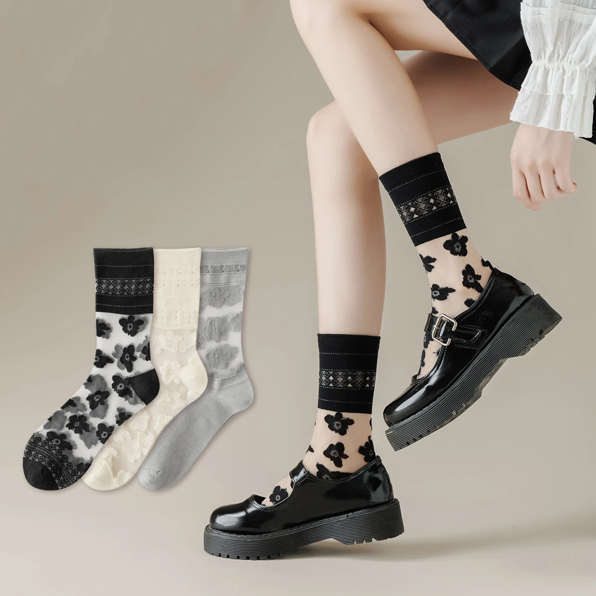 3 Pairs Midtube Women's Fairy Socks Cute Flower Pattern Transparent Cotton Thin Sweet Casual Tide
3 Pairs Midtube Women's Fairy Socks Cute Flower Pattern Transparent Cotton Thin Sweet Casual Tide