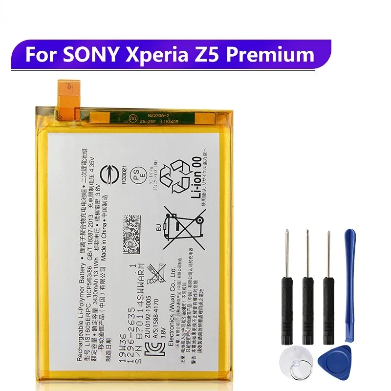 

Replacement Battery LIS1605ERPC For SONY Xperia Z5 Premium Z5P Dual E6853 E6833 E6883 Rechargeable Battery 3430mAh