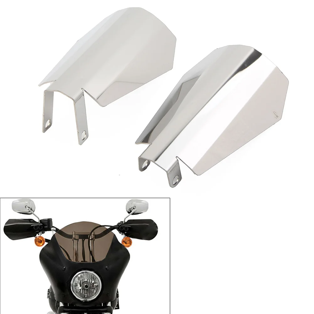 

2x Chrome Motorcycle Steel Hand Guards Guard For Harley Touring Road Street Electra Glide FLHT FLHR