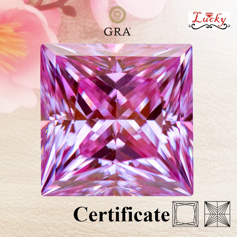 Moissanite Princess Cut Sakura Pink Color Top Quality Charms Beads for DIY Jewelry Making Earrings Material with GRA Certificate
Moissanite Princess Cut Sakura Pink Color Top Quality Charms Beads for DIY Jewelry Making Earrings Material with GRA Certificate
