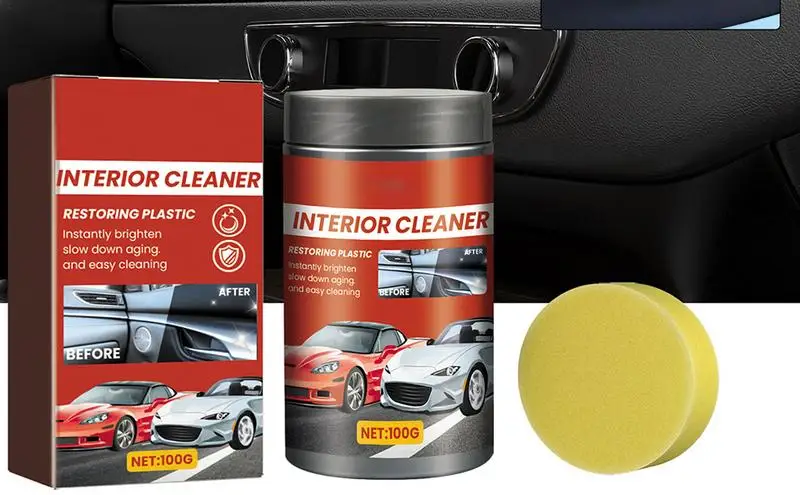 

Auto Plastic Restorer Dashboard cleaner Back To Black Gloss Auto Interior Cleaner Scratch Remover with Sponge Vehicle Detailing