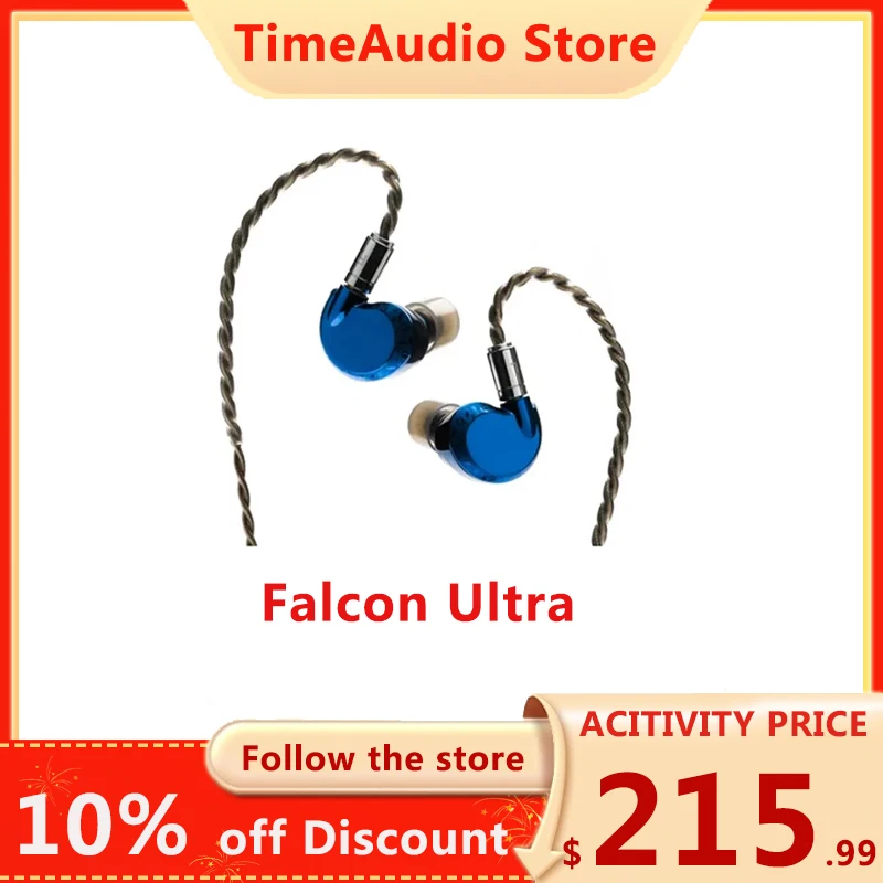 

DUNU Falcon Ultra Dynamic Driver Earphone In Ear Monitors Klein Blue Hi-res Music Headphone Bass Earbuds with MMCX HiFi Cable