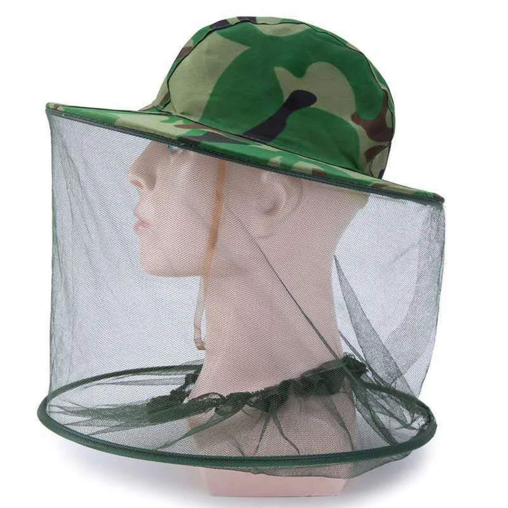 

Mosquito Prevention Gauze Hat Camo Yellow Camouflage Face Protection Cap 58cm Head Circumference Camo Green Beekeeping Hat