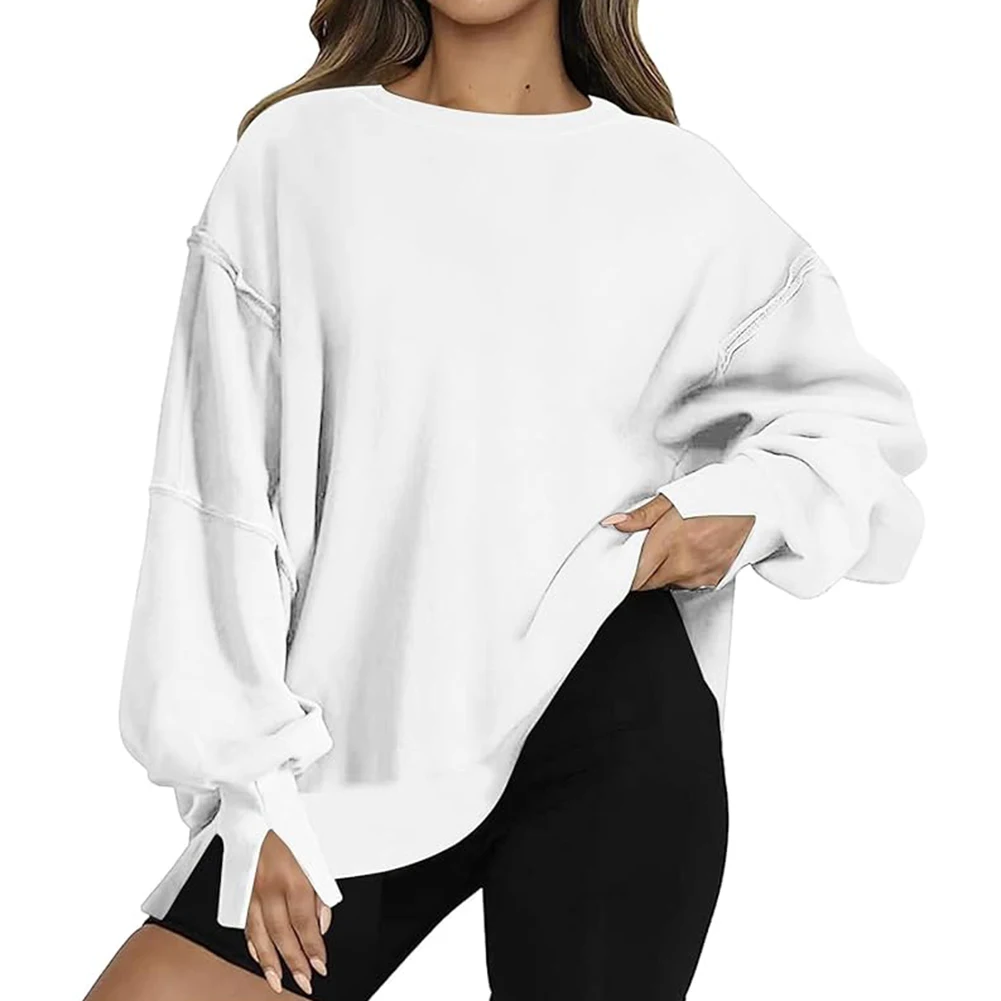 Trendy Crew Neck Sweater Oversize Sweatshirt for Women Long Sleeves Hoodie Top Non fading Pullover Suitable for Daily Wear
Trendy Crew Neck Sweater Oversize Sweatshirt for Women Long Sleeves Hoodie Top Non fading Pullover Suitable for Daily Wear