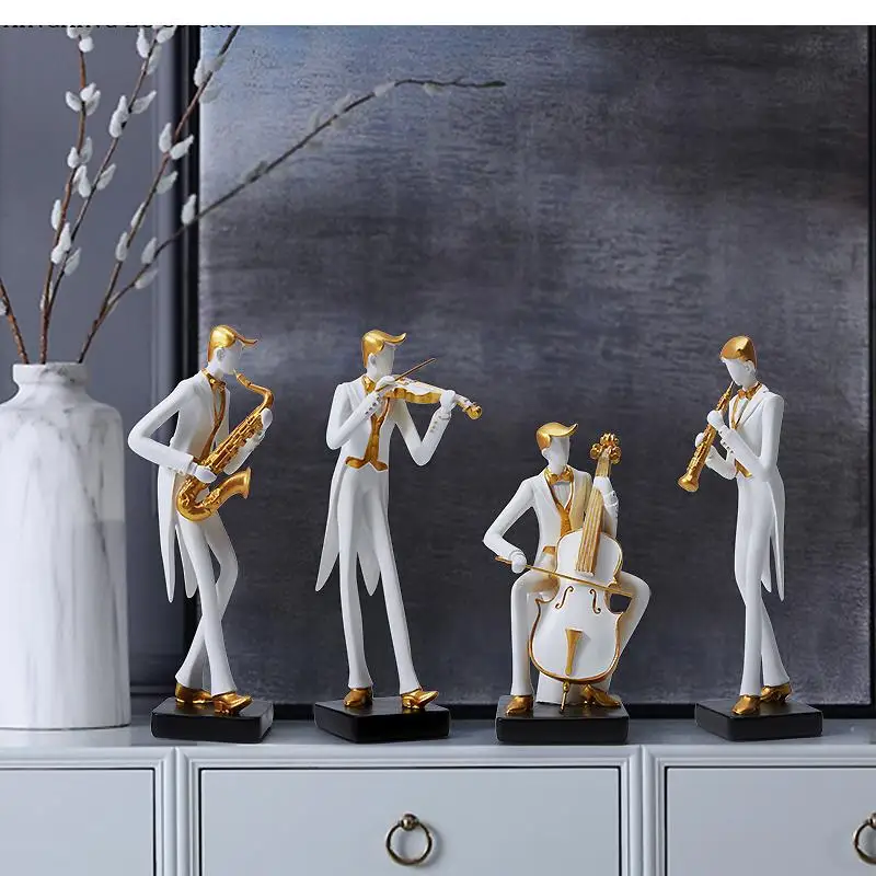 

Creative Musical Instruments Musicians Characters Home Furnishing Decorations Violin Piano Cello Band Personality Artwork