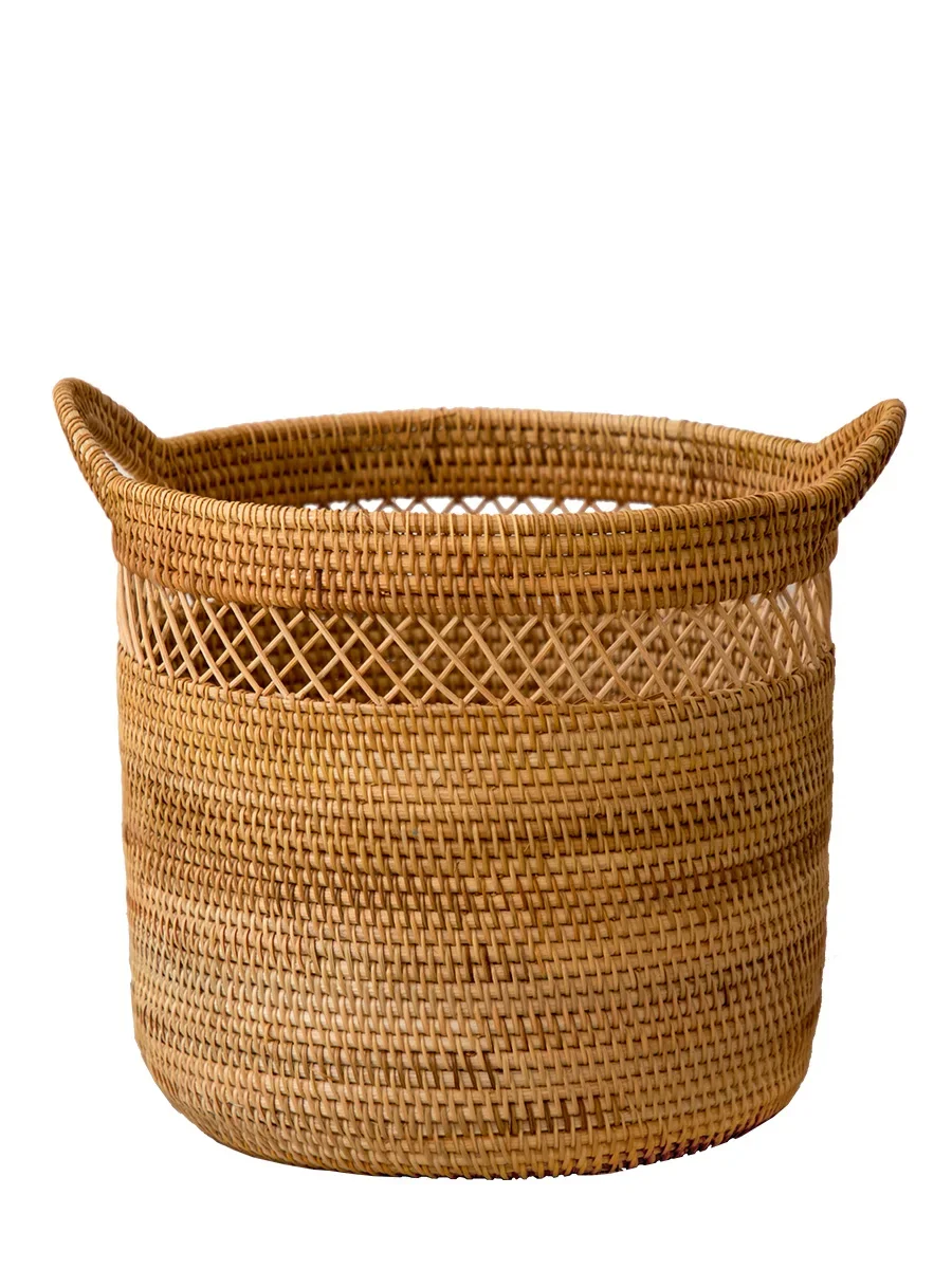 

Vietnamese rattan dirty clothes basket, dirty clothes storage basket, bathroom household dirty clothes basket, laundry storage b