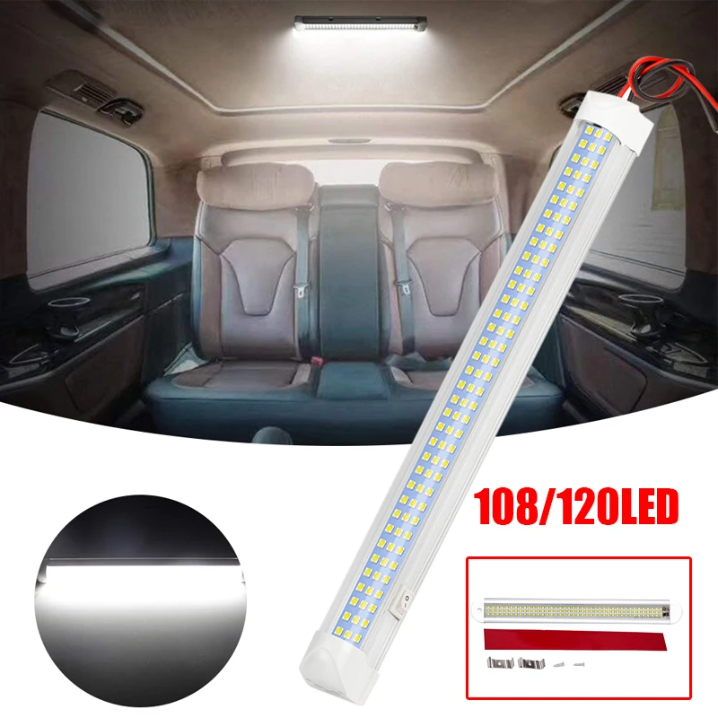 Car Interior Led Light Bar 108/120LED White Light Tube With Switch For Van Lorry Truck RV For Camper Boat Indoor Ceiling Light
Car Interior Led Light Bar 108/120LED White Light Tube With Switch For Van Lorry Truck RV For Camper Boat Indoor Ceiling Light