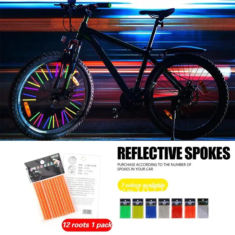 

Wheel Bike Spoke Reflective DIY Rim Covers Decor Night Safety Cycling Reflector Warning Strip Bicycle Accessories