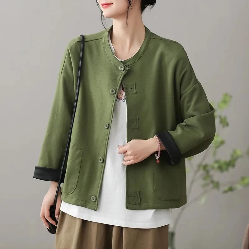 Short Jacket Women Spring Autumn Outer Cardigan Round Neck Jacket Tops Large Size Cotton Casual Outerwear Soft Button
Short Jacket Women Spring Autumn Outer Cardigan Round Neck Jacket Tops Large Size Cotton Casual Outerwear Soft Button