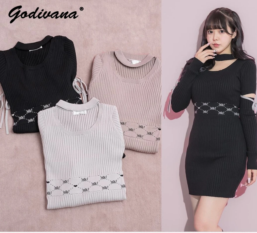 Japanese Autumn and Winter Mine Mass-Produced Girl Ladies Sweet Knitted Dress Hollow Bubble Oversleeve Slim Fit Sweater Dresses
Japanese Autumn and Winter Mine Mass-Produced Girl Ladies Sweet Knitted Dress Hollow Bubble Oversleeve Slim Fit Sweater Dresses