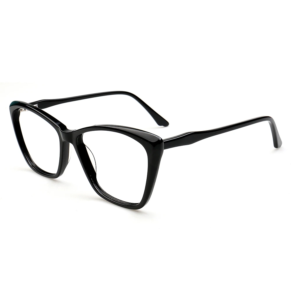 

Acetate Eyeglasses Cat Eye Fashion Prescription Optical Frame Full Rim Spectacel Fashion Big Face Long Temple 145mm