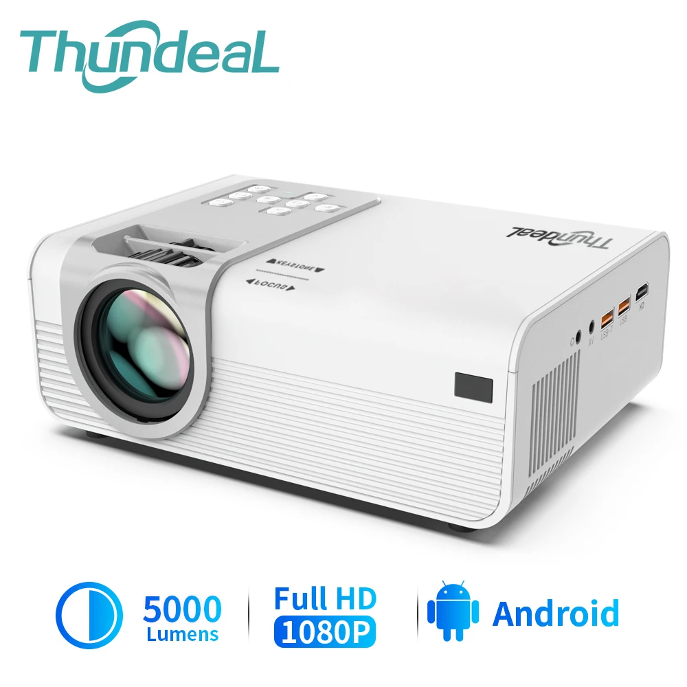 

Портативный мини-проектор ThundeaL TD90 Pro, базовая версия, Full HD, LED 1080P Проектор Видео Домашний кинотеатр 3D Мультимедийная система Яркость 5000 люмен Родное разрешение 1920x1080 поддержка 2К 4К 8К