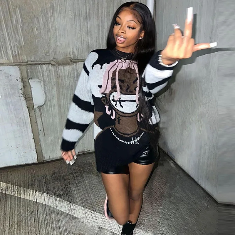 Black Women's Winter Blouse Streetwear Knitwears Pullovers Crop Knit Tops Cute Clothes Y 2k Vintage Plus Size Clothing Chubby
Black Women's Winter Blouse Streetwear Knitwears Pullovers Crop Knit Tops Cute Clothes Y 2k Vintage Plus Size Clothing Chubby