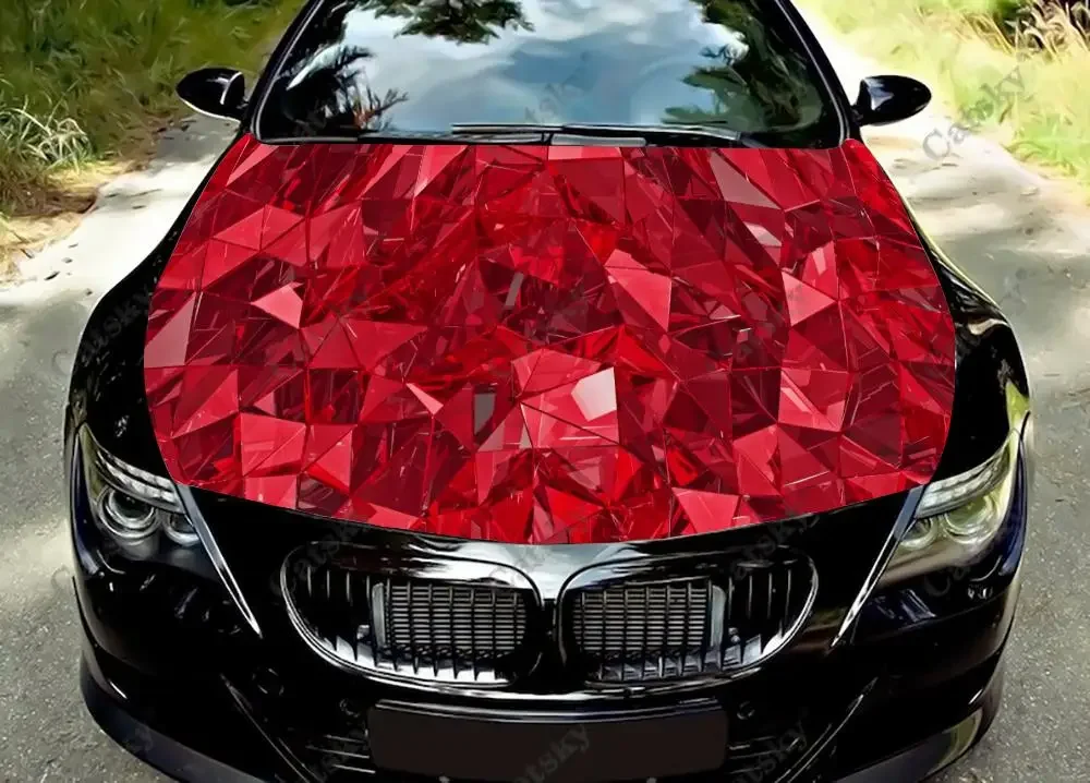 

Геометрические треугольные 3D Виниловые наклейки на капот автомобиля, виниловая пленка, наклейки на крышку двигателя, автомобильные аксессуары
