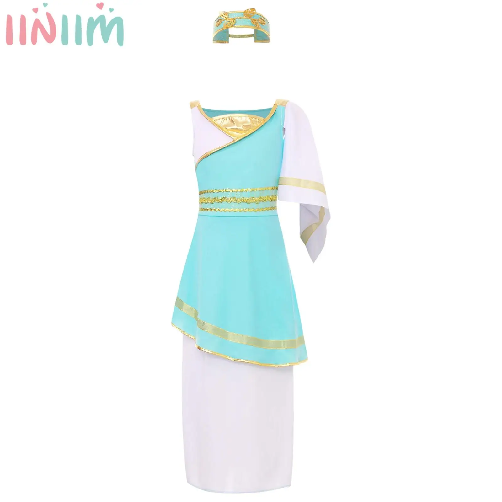 Детское платье для косплея древней греческой принцессы для девочек, наряд, платье без рукавов, длинное платье с повязкой на голову, комплект костюмов на Хэллоуин 
Детское платье для косплея древней греческой принцессы для девочек, наряд, платье без рукавов, длинное платье с повязкой на голову, комплект костюмов на Хэллоуин