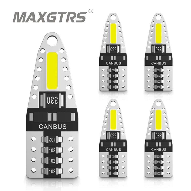 

5Pcs W5W T10 LED CANBUS No Error 12V Super Bright White 6000K Yellow Car Interior Side Light 194 168 7020SMD LED Auto Bulb Lamp