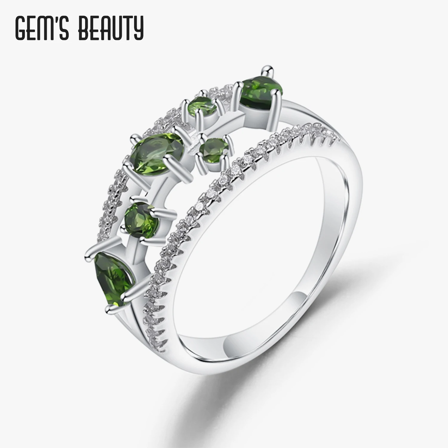 GEM'S BEAUTY Solid 925 Sterling Silver Stack Green Chrome Diopside Ring For Women Band Wedding Engagement Gift Fine Jewelry
GEM'S BEAUTY Solid 925 Sterling Silver Stack Green Chrome Diopside Ring For Women Band Wedding Engagement Gift Fine Jewelry