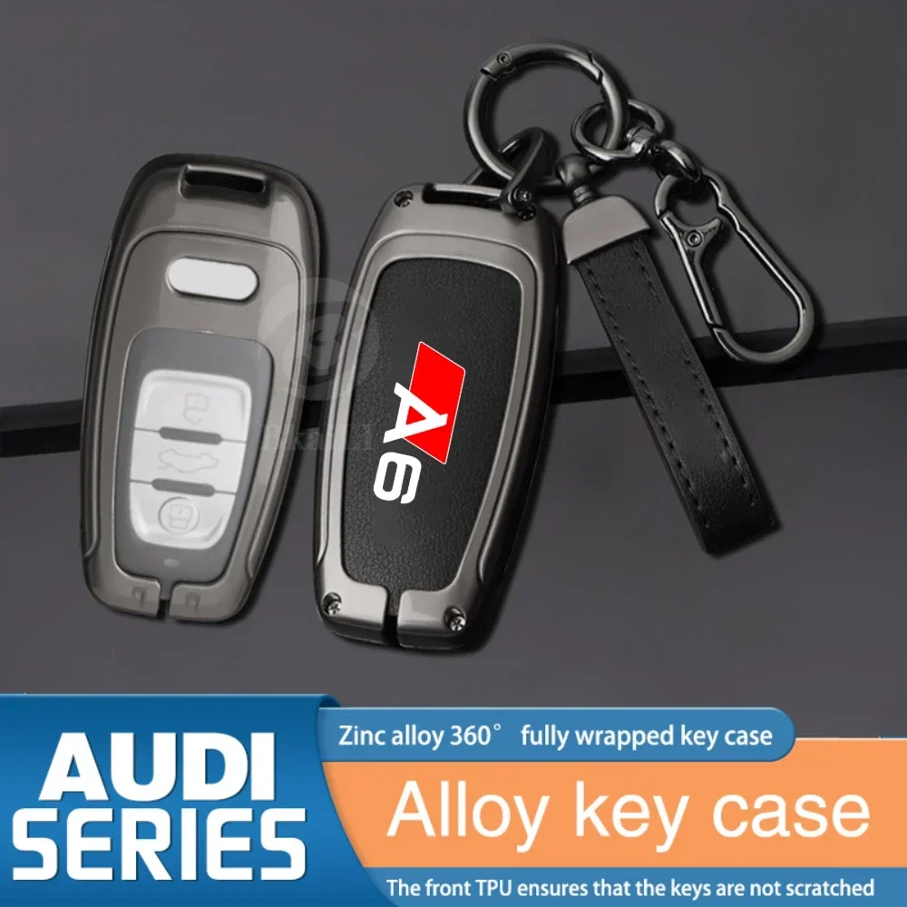 

For AUDI A6 S6 RS6 C5 C6 C7 4F S line Custom LOGO Fashion Zinc Alloy Car Key Case Cover Shell Protected Keychain Bag Accessories