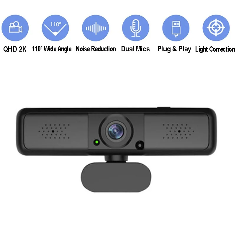 

2K Webcam HD Internet Celebrity Live Streaming Camera Online Course Selection Laptop USB Computer Camera With Mic Web Camera