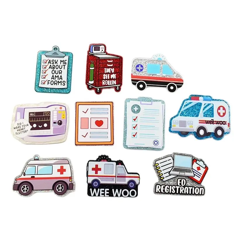 10PCS Ambulance Medical Devices Glitter Acrylic Charms Pendant Fit DIY ID Card Badge Holder Jewelry Making Hospital Worker Gift
10PCS Ambulance Medical Devices Glitter Acrylic Charms Pendant Fit DIY ID Card Badge Holder Jewelry Making Hospital Worker Gift