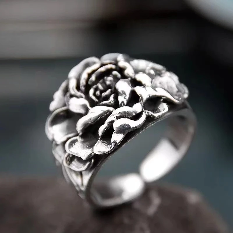 Vintage Personalized Creative Peony Ring Unisex Silver Color Open Ring Banquet Jewelry Accessories Gift
Vintage Personalized Creative Peony Ring Unisex Silver Color Open Ring Banquet Jewelry Accessories Gift