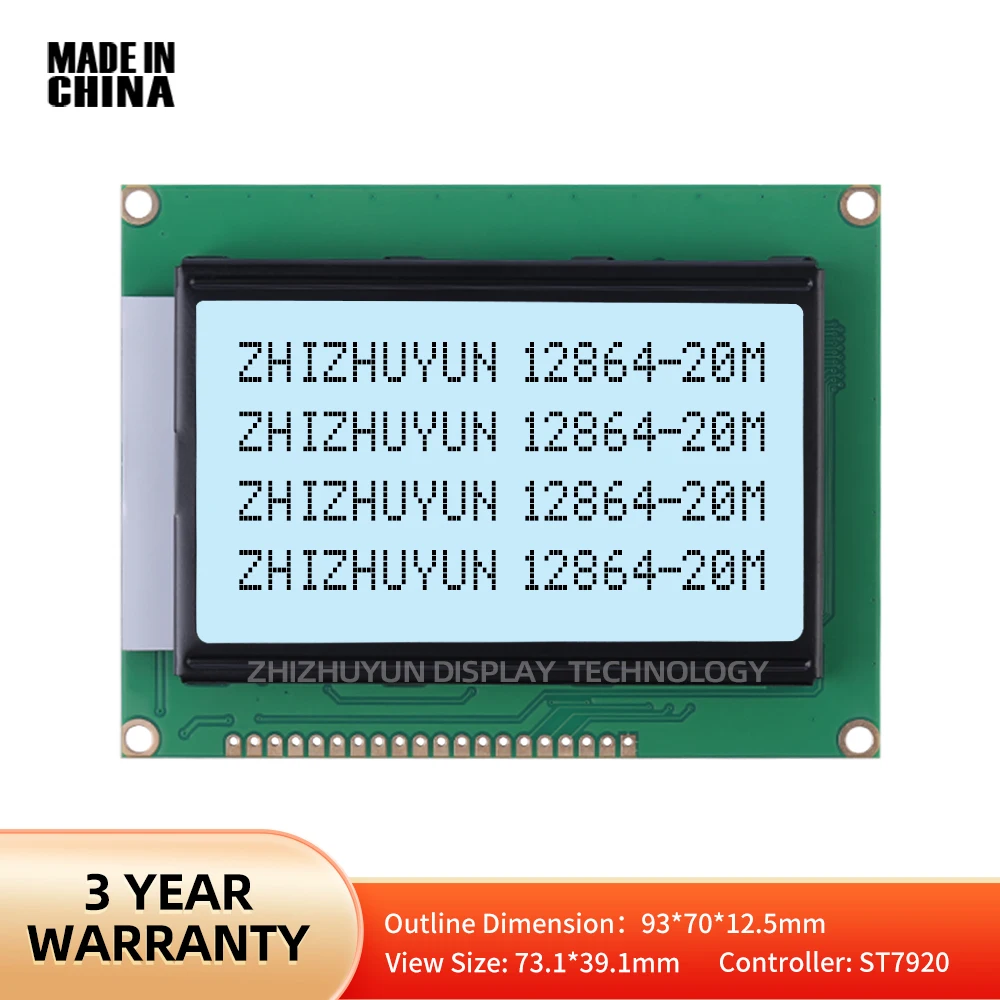 

Wholesale LCM12864-20M Font Library Screen Grey Film Black Characters Controller ST7920 LCD Module Display Screen Spot Goods