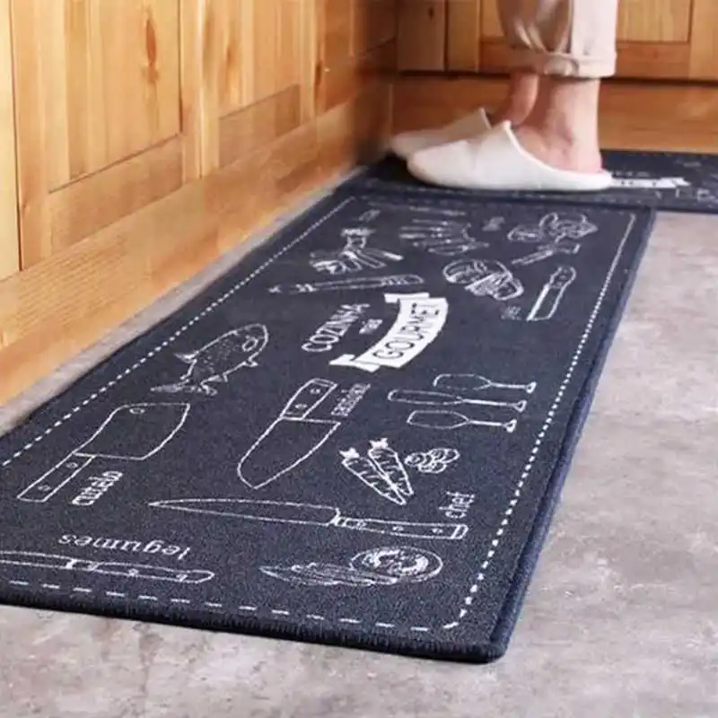 

Kitchen Rug Floor Mat Carpet 40x60cm 40x120cm Polyester Fiber Home Decorative Latex Anti-Slip Hallway Doormat Entrance Door Mats