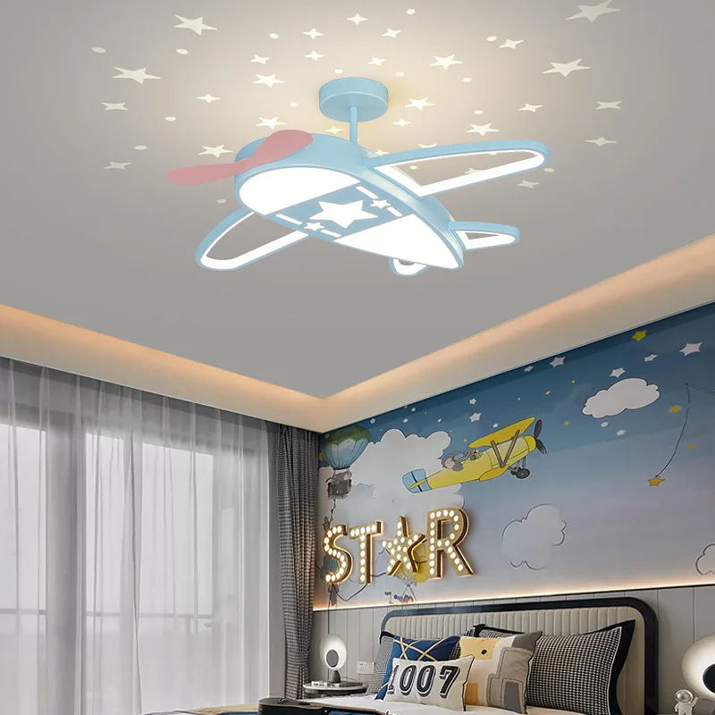 

Modern Children's Bedroom Ceiling Lamps Starry Sky Light Shadow Airplane Lamp Nordic Romance Boy Girl Room Decor Ceiling Lights