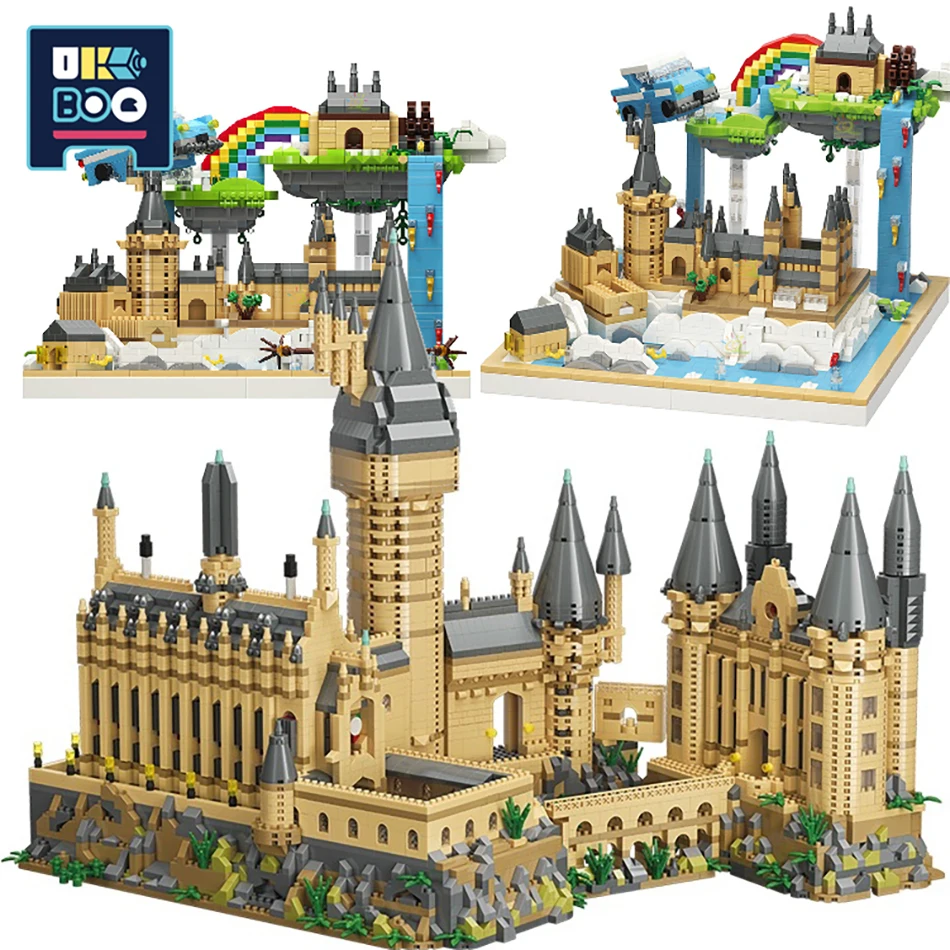 

City Streetview Sets School Magic Castle MOC Building Block Mini Model Architecture Assemble Bricks Toys For Children Gift