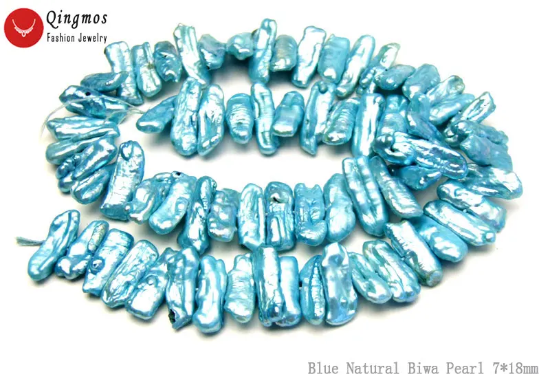Qingmos 12-15mm Natural Freshwater Biwa Blue Pearl Loose Beads for Jewelry Making DIY Necklace Bracelet Earring Strand 14'' l843 
Qingmos 12-15mm Natural Freshwater Biwa Blue Pearl Loose Beads for Jewelry Making DIY Necklace Bracelet Earring Strand 14'' l843
