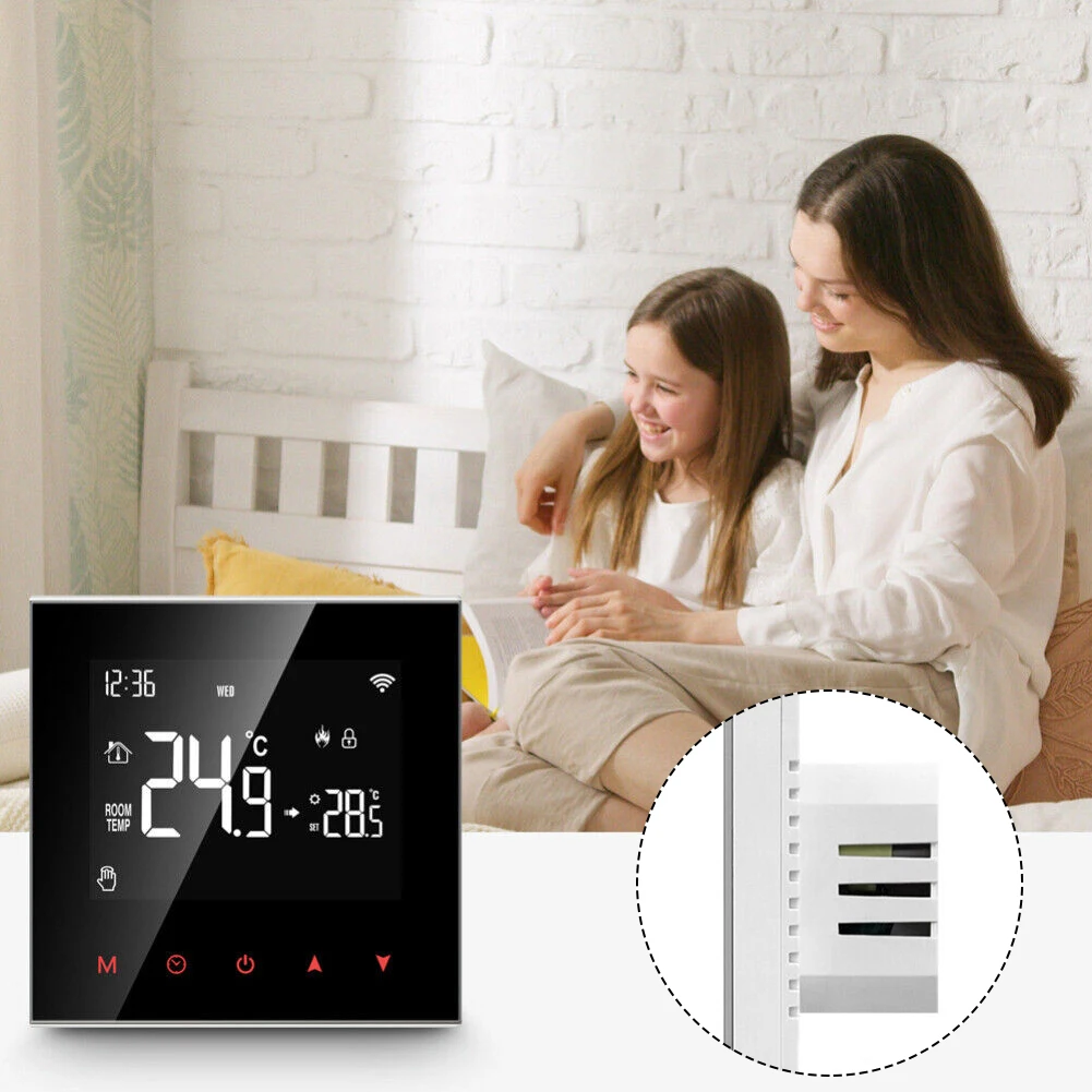 Underfloor Heating Voice Remote Controller WiFi Smart Thermostat LCD Touch Screen Weekly Programmable Memory Function
Underfloor Heating Voice Remote Controller WiFi Smart Thermostat LCD Touch Screen Weekly Programmable Memory Function
