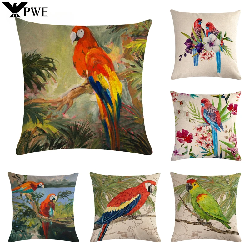 Retro Parrot Oil Painting Pattern Pillow Cover Car Office Cushion Living Room Sofa Children's Room Home Decoration 45*45cm
Retro Parrot Oil Painting Pattern Pillow Cover Car Office Cushion Living Room Sofa Children's Room Home Decoration 45*45cm