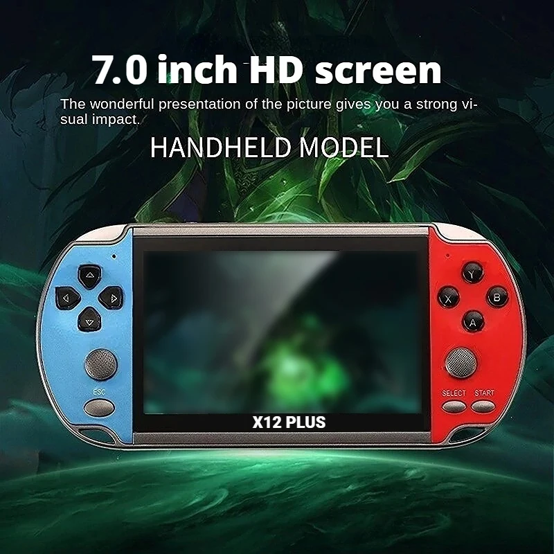 X12 PLUS Handheld Game Console 7.0 Inch HD Large Screen 16G Retro Console 20*12*8 CM with data cable game parts
X12 PLUS Handheld Game Console 7.0 Inch HD Large Screen 16G Retro Console 20*12*8 CM with data cable game parts
