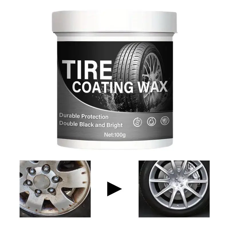 

Tire Wax 100g Car Tire Retreading Cleaning Cream Shiny Paste For Rubber Parts Waterproof Wax With Non-Foaming Glaze For Car