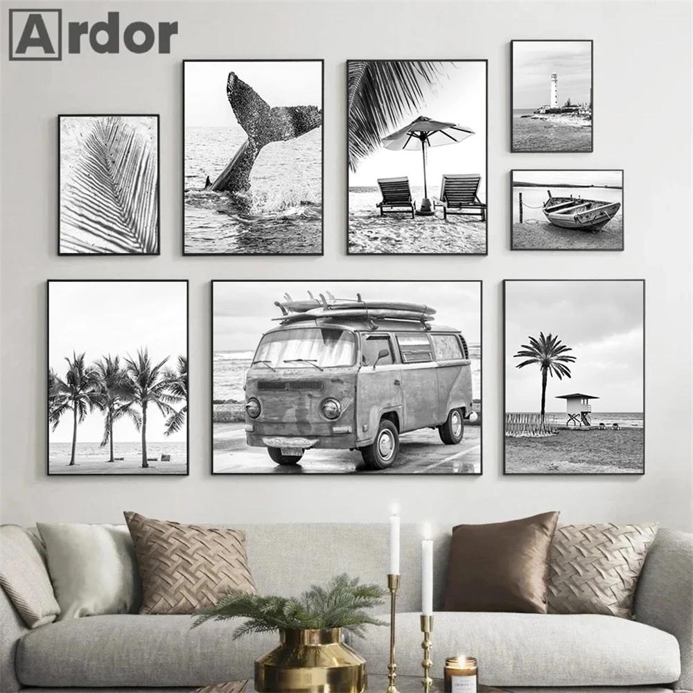Black And White Bus Boat Palm Tree Beach Posters Canvas Painting Whale Wall Art Print Picture Nordic Poster Living Room Decor
Black And White Bus Boat Palm Tree Beach Posters Canvas Painting Whale Wall Art Print Picture Nordic Poster Living Room Decor