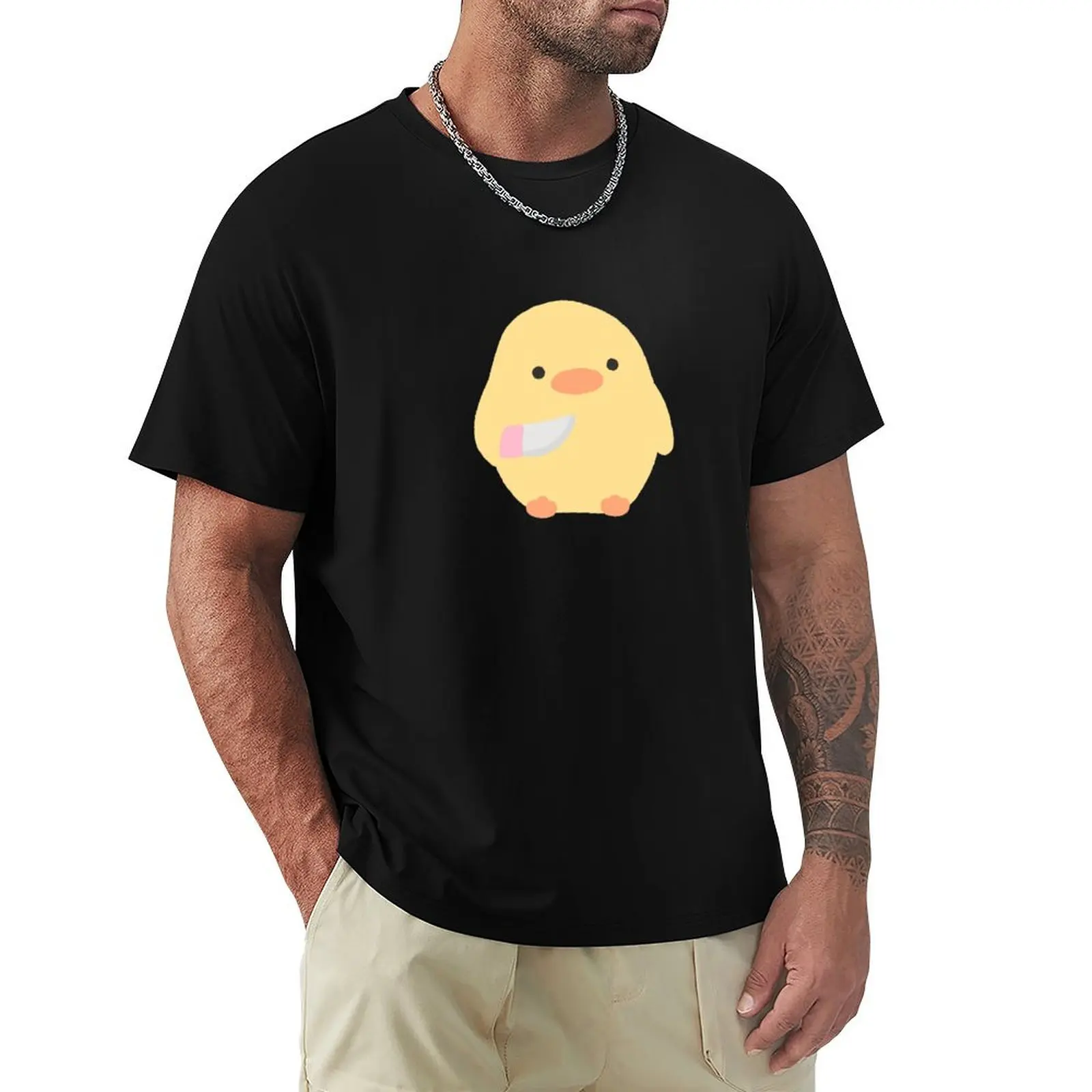 

Duck holding knife T-Shirt tees anime clothes oversized t shirts for men
